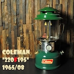 コールマン 220F 1965年8月製造 ツーマントル ランタン COLEMAN ビンテージ 希少 パイレックスグローブ 完全分解清掃 メンテナンス済み グリーンタンク 60年代