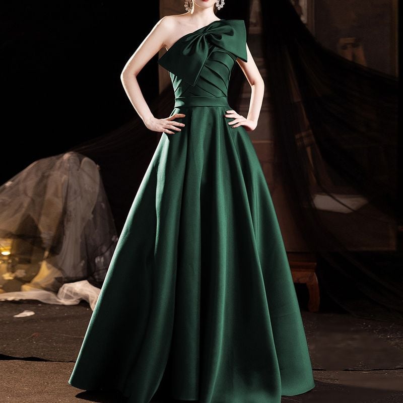 ワンショルダーリボンドレス 3color D1731