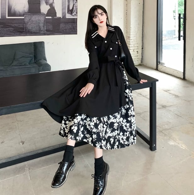 個性的 ワンピース シャツワンピース フレアワンピース ミモレ丈 個性的 ワンピース シャツワンピース フレアワンピース ミモレ丈