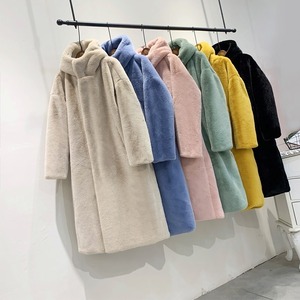 アウター レディース 送料無料 7色 ファーコート ロングコート もこもこ ふわふわ もふもふ フェイクファー オーバーサイズ おしゃれ ベーシック スタイル 小顔見せ 着痩せ 体形カバー インスタ トレンド きれいめ かわいい エレガント フェミニン ブルー ブラック イエロー グリーン ピンク ベージュ グレー  オフィス 通勤 OL 通学  キュート ガーリー 大人かわいい S M L XL フード付き  冬 防寒 あたたかい ロング丈 着回し カジュアル ウィンター コート カラーバリエーション