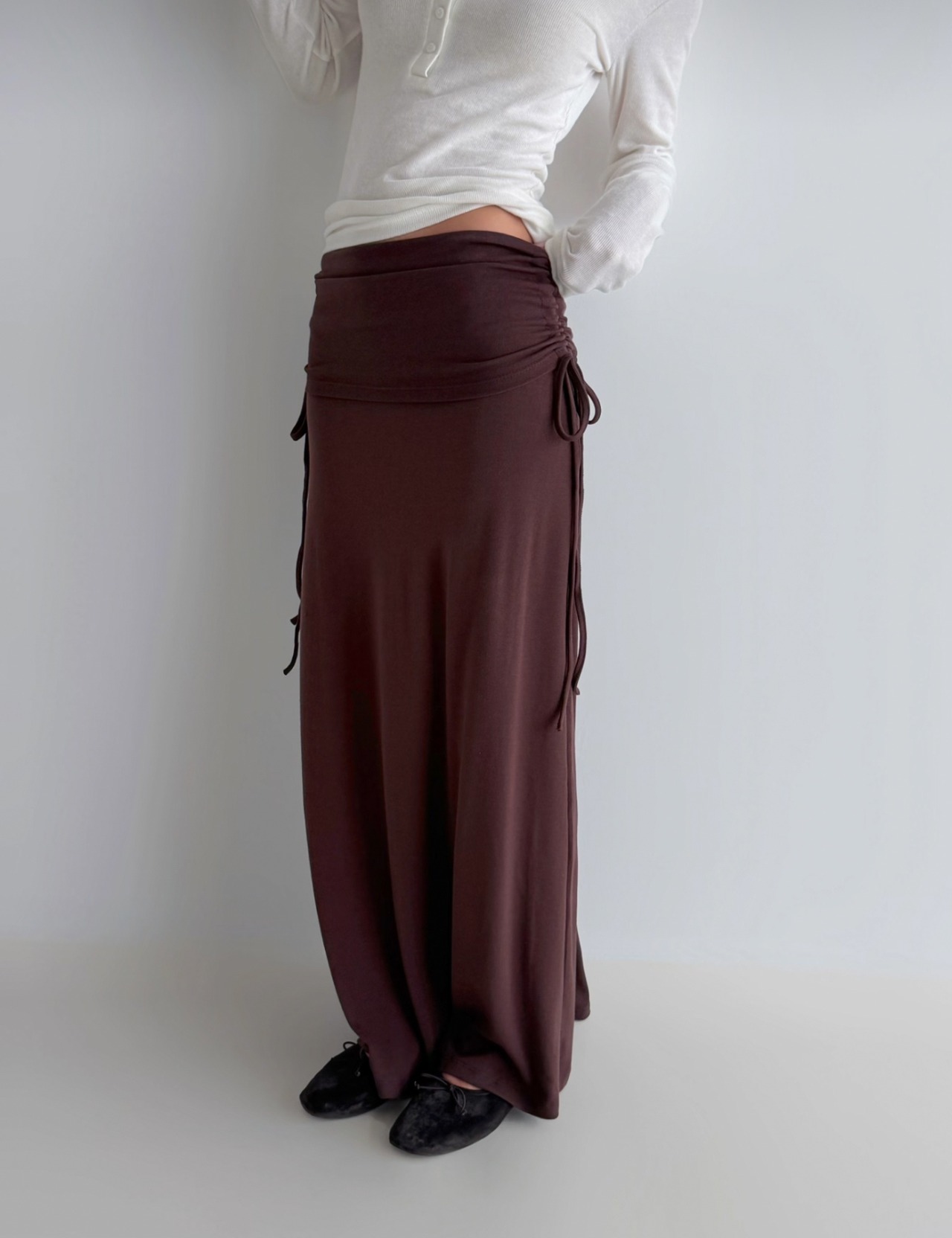 【新作5%OFF・3日間】Side-Shirring Stretch Skirt_3colors