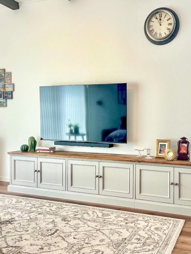 フランスアンティーク調テレビボード (アイボリー・オーダーメイド)W2000 輸入住宅向けローボード