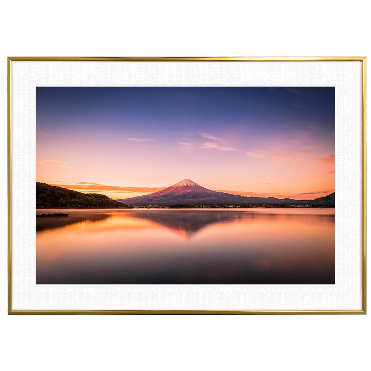 日本写真 静寂の富士山 インテリア アートフォトポスター額装 AS4590