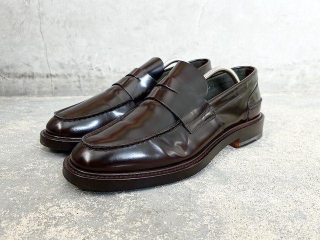 Santoni Leather penny loafers MADE IN ITALY