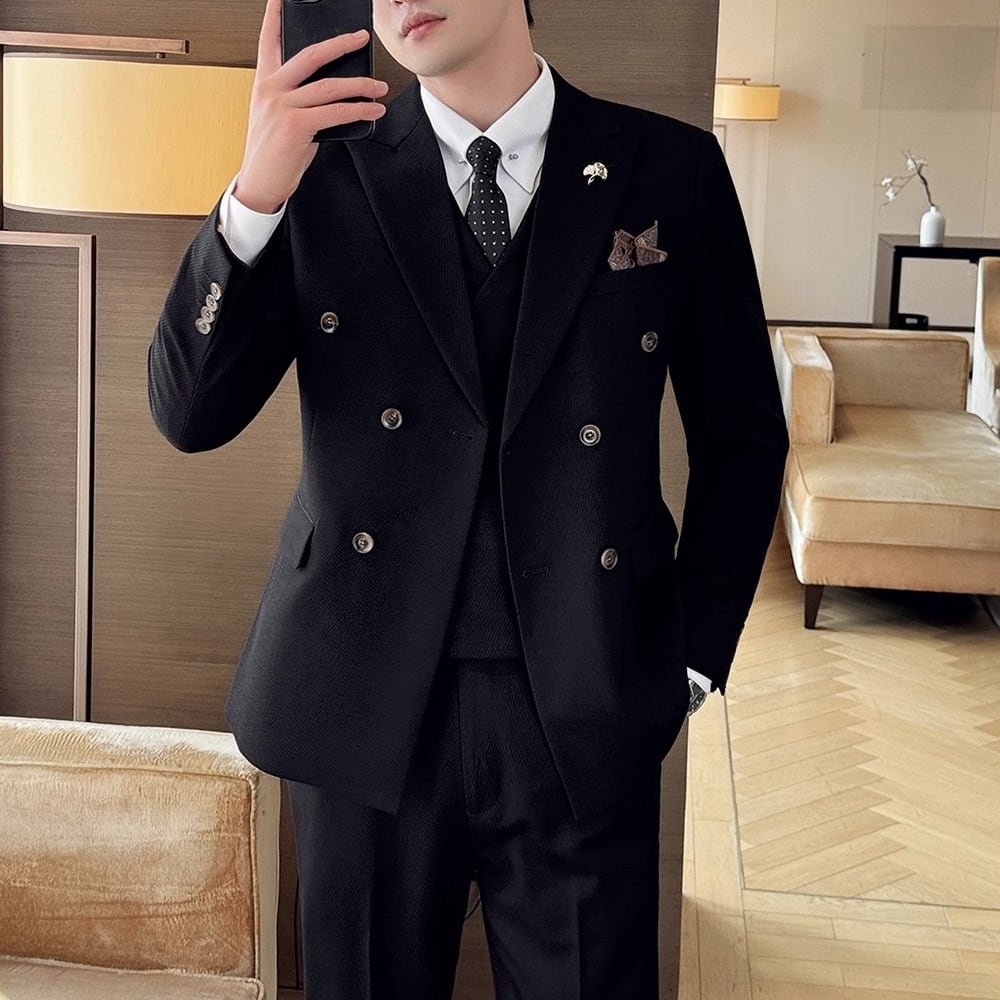 ダブルブレストスリムフィットスーツ 3color SU0253 | R-Base