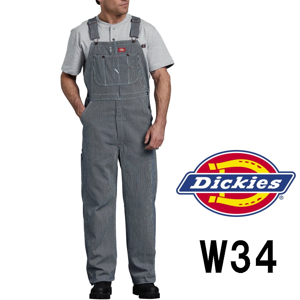 激安な Dickies デニム オーバーオール サロペット インディゴ L 34×34