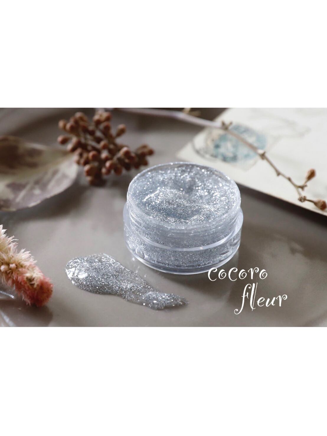 【シルバーグリッター】 ウェディング 袴 振袖 成人式 ヘアドレス ヘアパーツ プリザーブドフラワー ドライフラワーフラワー k-0109