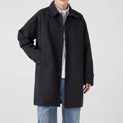 ロング丈 ストレートシルエット フロントボタンコート af0133