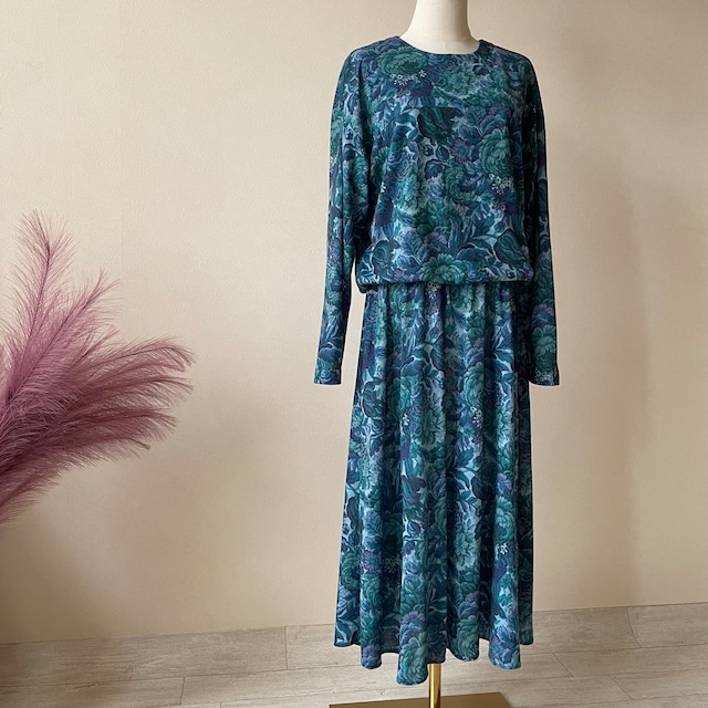 Stuart Alan 1980s Floral Pattern Dress W75