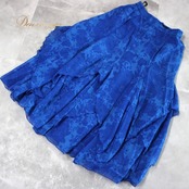 社交ダンス 衣装 スタンダード スカート レッスンウェア 女性用 レディース オールシーズン 青 ブルー系 SEKINE セキネ 練習着 花柄 清楚 ショートスカート フレアスカート ダンスウェア フラワープリント カジュアルウェア ジュニアダンス レディースファッション 軽量 おしゃれ 日常使い 暖かい 季節問わず 柔らかい 着心地良い