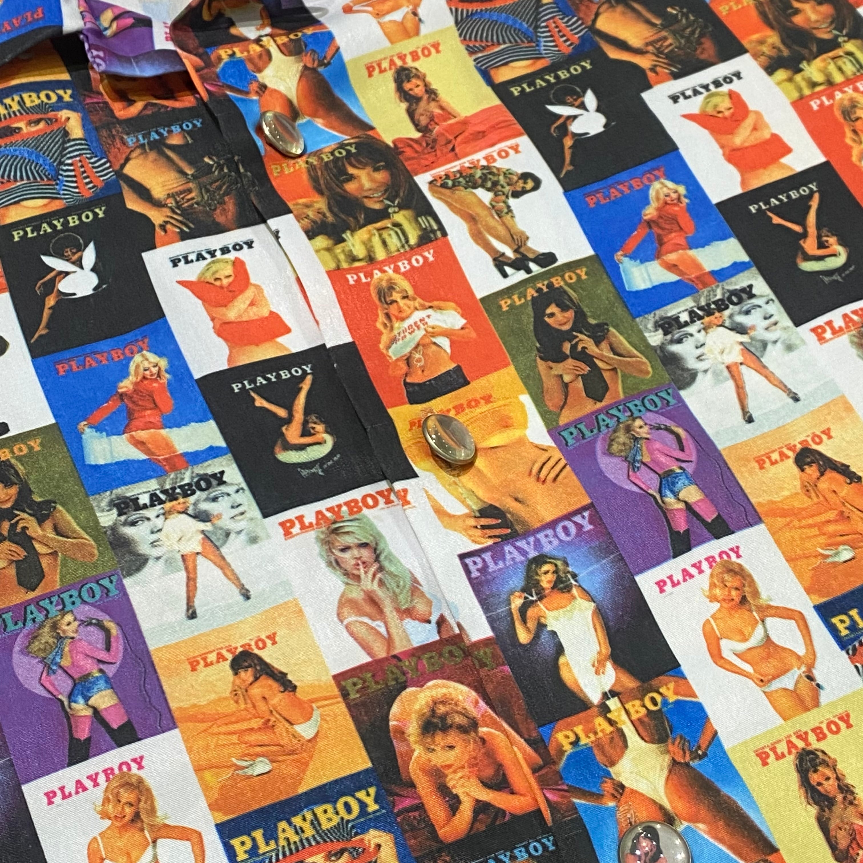 90s PLAYBOY Short Sleeve Shirt 90年代 プレイボーイ 総柄シャツ
