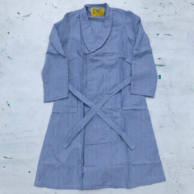 80's U.S.MEDICAL ROBE DRESSING STRIPED SEERSUCKER シアサッカーコート DLA120-87-C-4118 デッドストック NOS 米軍 MEDIUM 希少 ヴィンテージ