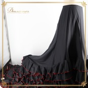 フラメンコ 衣装 バタデコーラ ファルダ スカート 黒 赤 無地 ボランテ フリル ダンス パーティ 発表会 ボリューム 重厚感 ブラック系 レッド系 おしゃれ レディース コスチューム イベント 舞台 豪華