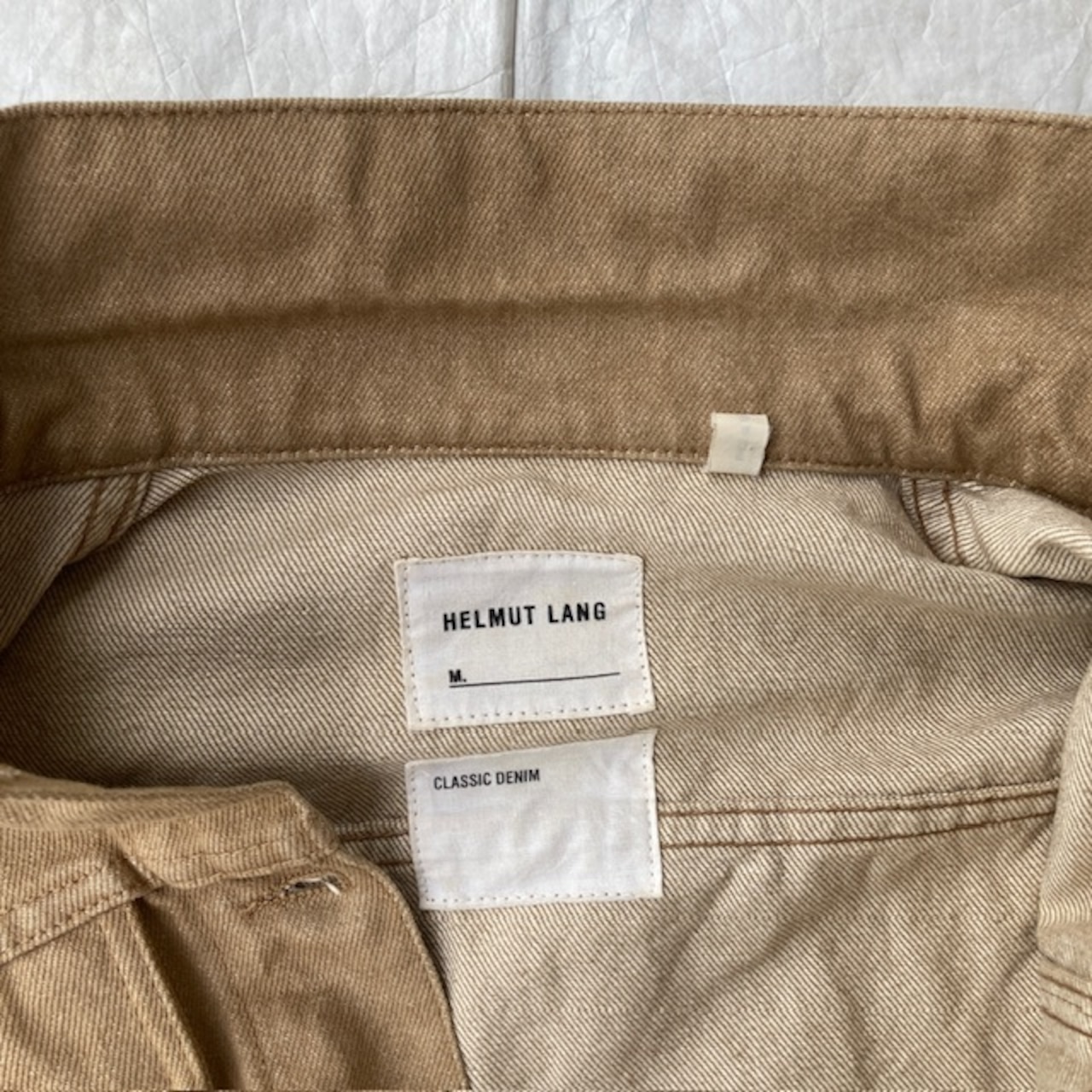 Helmut Lang ヘルムートラング 本人期 デニムジャケット トラッカー プラダ期 イタリア製 ベージュ ヴィンテージ古着 42 画像5