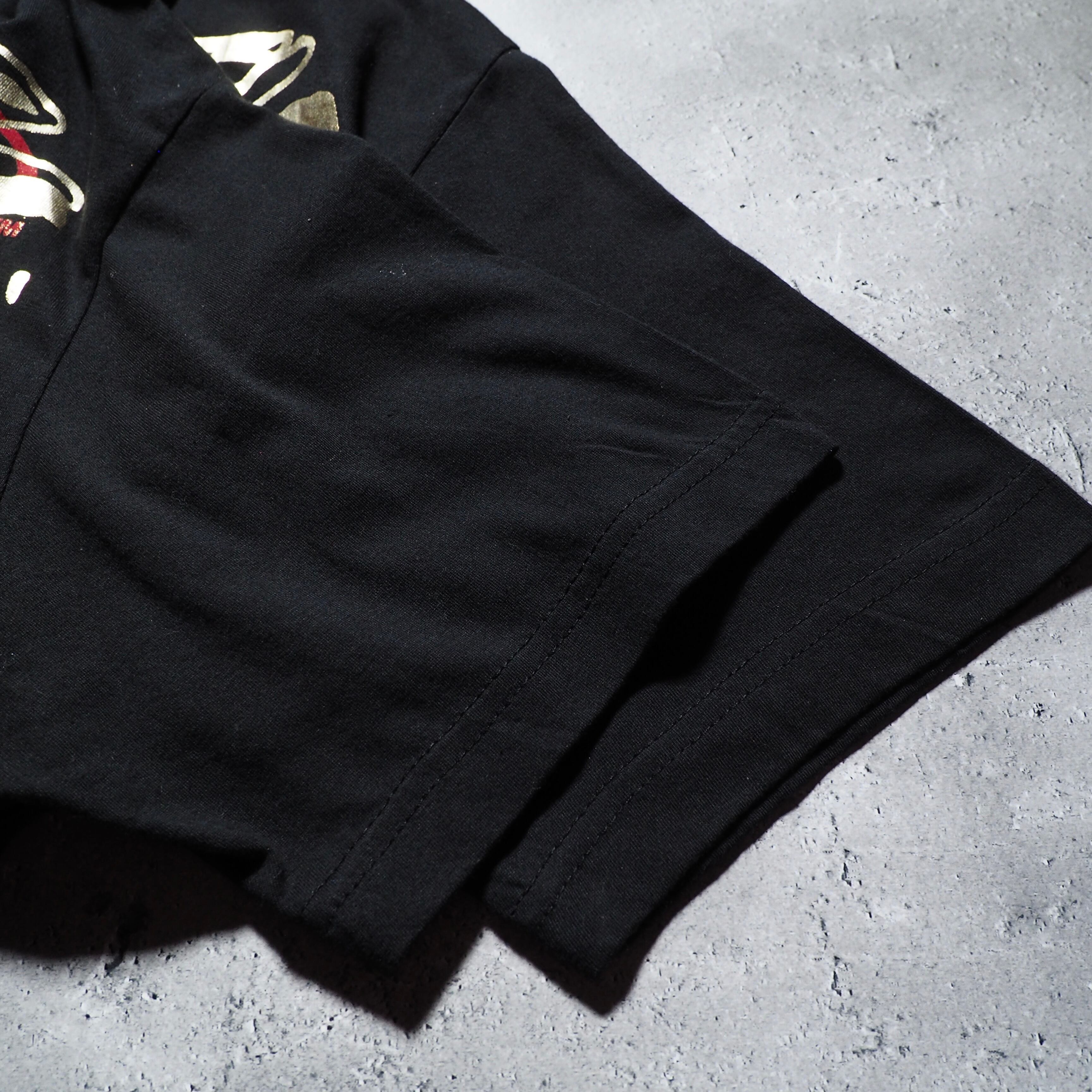 ” Ed Hardy ” Gold Bone framework printed Black SS Tee