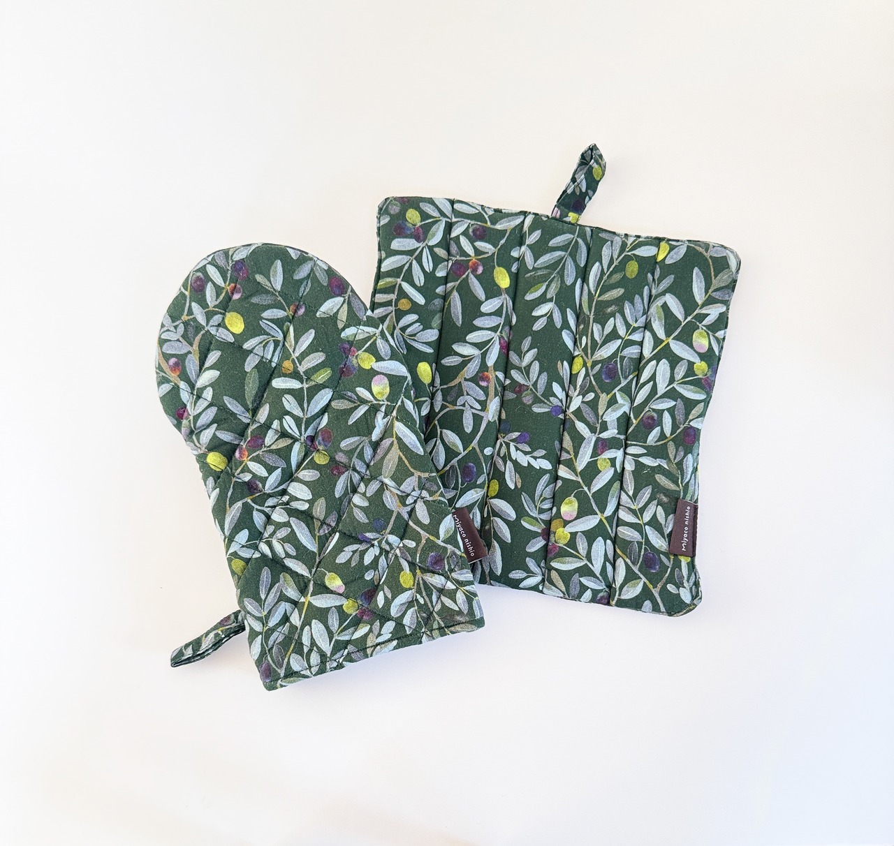 母の日&引越しのお祝いに｜キッチンミトン＆マットセット〈OLIVE〉