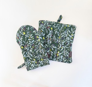 母の日&引越しのお祝いに｜キッチンミトン＆マットセット〈OLIVE〉