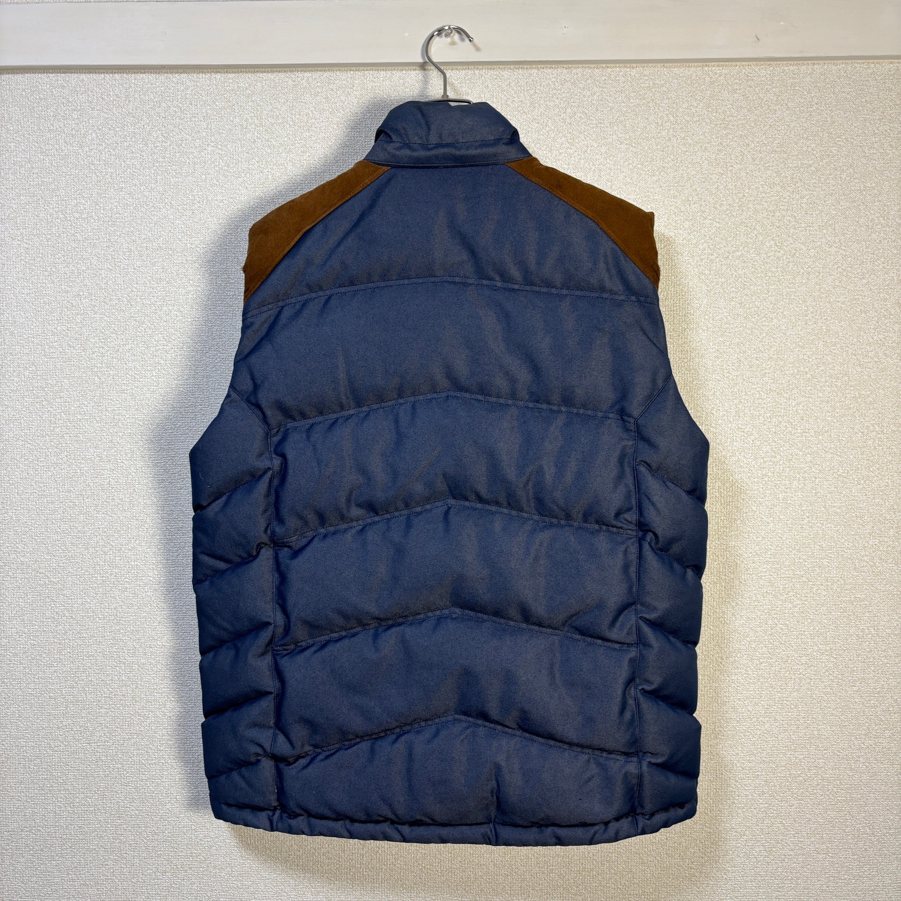 mont-bell】モンベル ダウンベスト XL（105）ブルー×ブラウン 古着