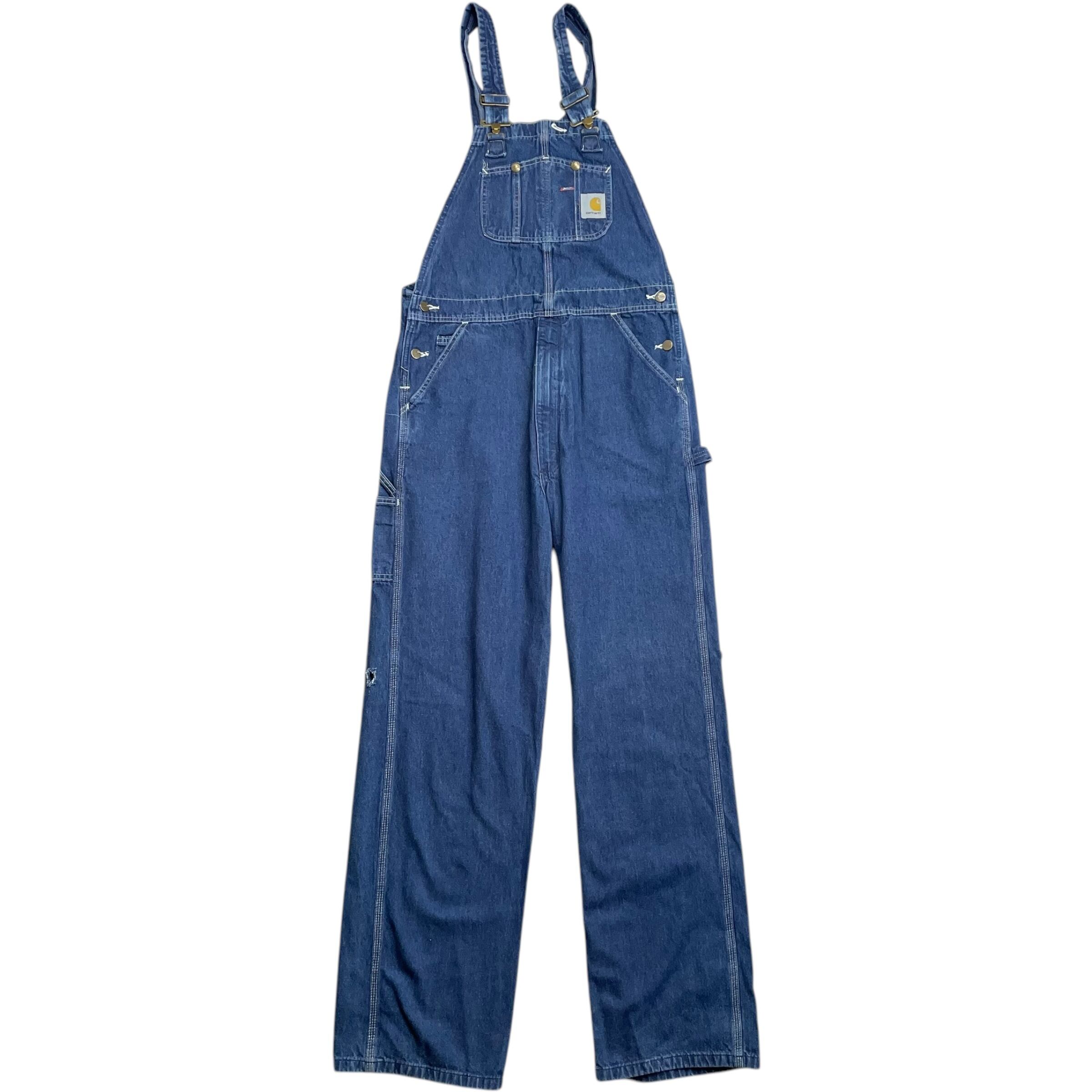 《実寸 W36L33》 Carhartt カーハート オーバーオール デニム ブルー no.5455