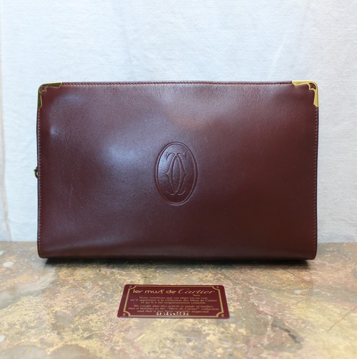 2000000006758 OLD Cartier MUST LINE LEATHER CLUTCH BAG/オールドカルティエマストラインレザークラッチバッグ