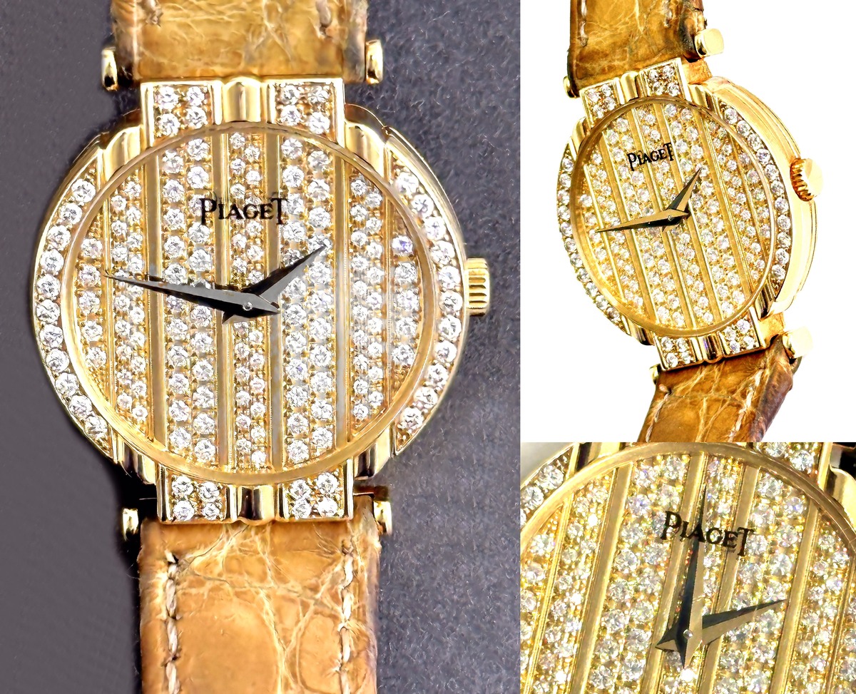 PIAGET ピアジェ 金無垢 ポロ パヴェ ダイヤモンド 158P K18 YG 
