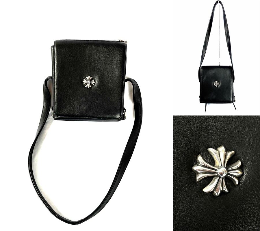 CHROME HEARTS クロムハーツ PLUG LTHR ブラック CHクロス スクロール