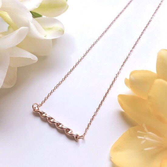 Spiral Necklace (pink) silver925 + K18 pink gold plate