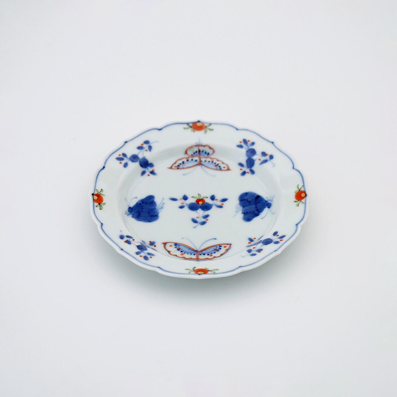 天啓花蝶13cm輪花小皿 | 福珠窯ファクトリーショップ