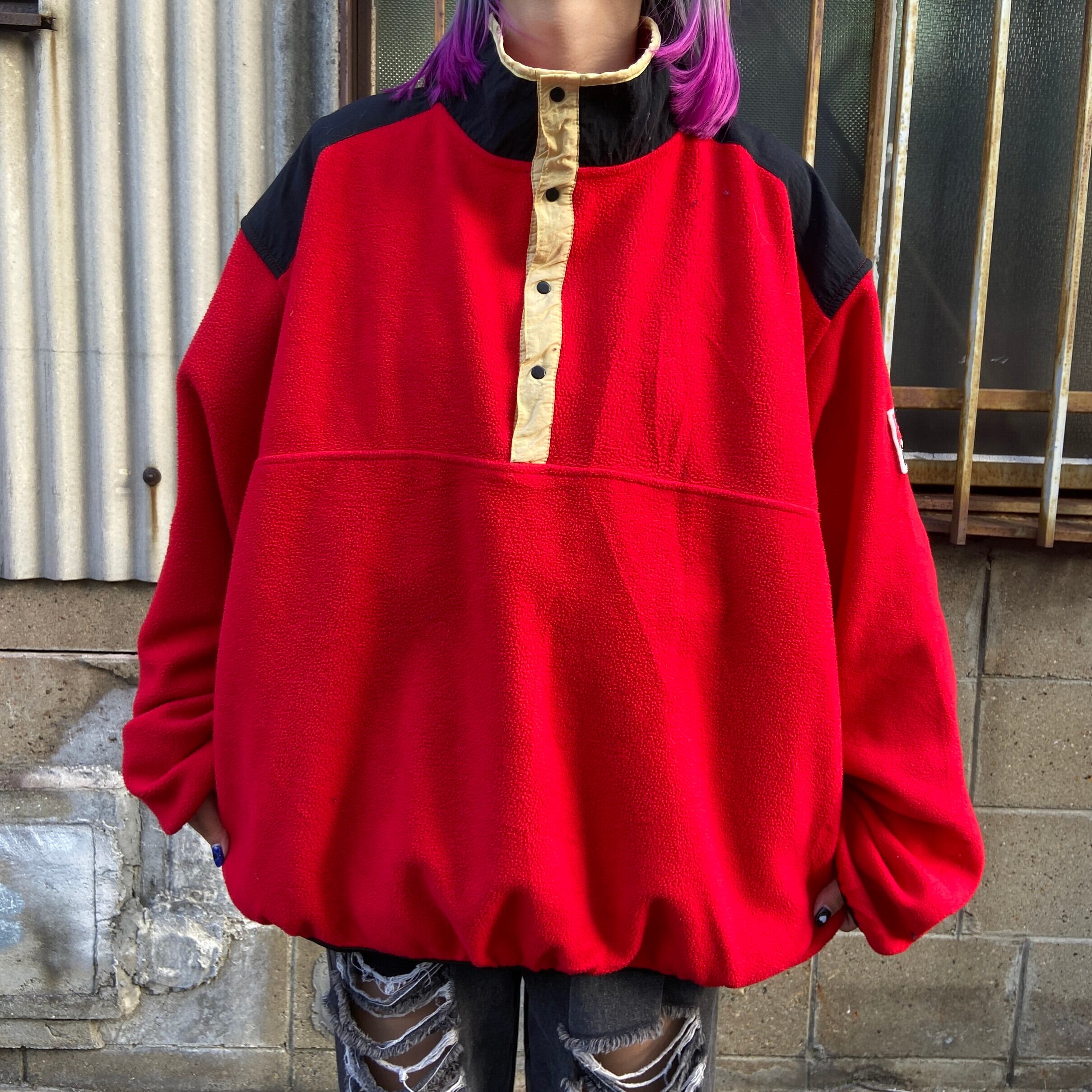 90年代 Marboro マルボロ ハーフボタン スナップTタイプ フリース 