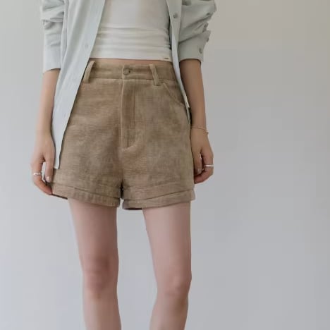 ショート丈 コーデュロイ 無地 ハーフパンツ 3color APA0083