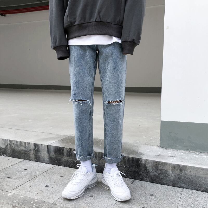 全1色 デニム パンツ ストレート カジュアル シンプル 無地