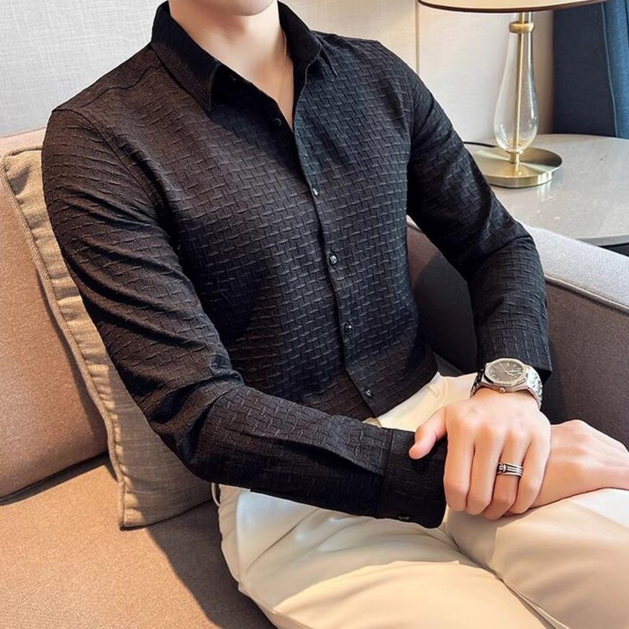 waffle shirt tops 00165