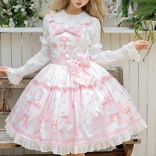 ゆめかわ♡全３カラー　フロント＆バックリボン付きJSK wanpi26★