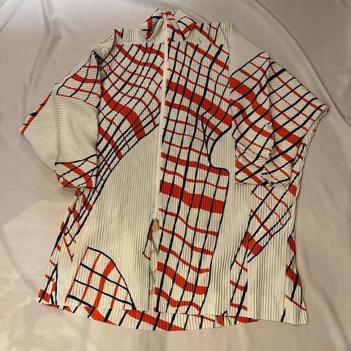 HOMME PLISSE ISSEY MIYAKE オムプリッセイッセイミヤケ 25SS WINDSWEPT PLAID コート HP51JA375 マルチカラー size:3【代官山A07】