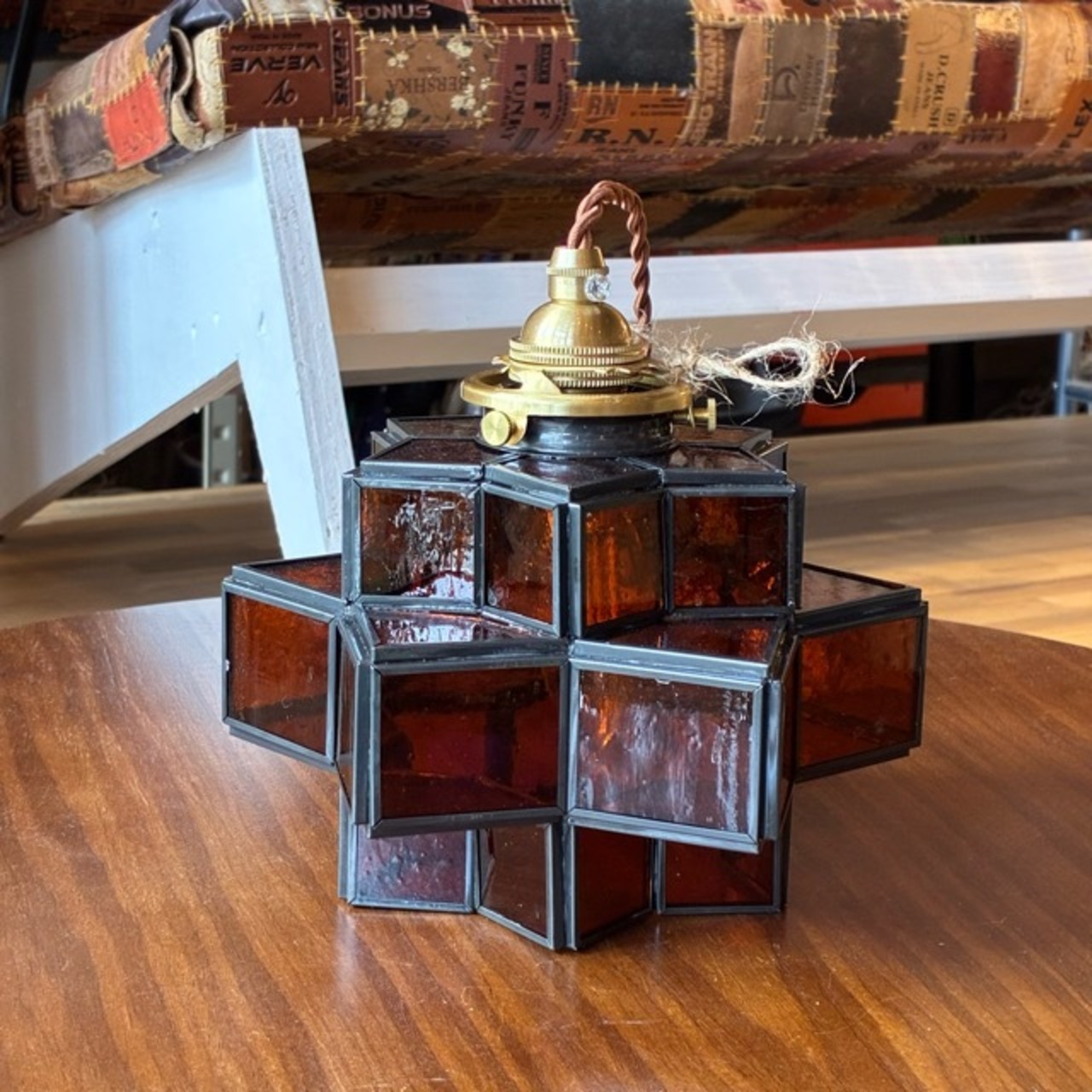 TOPANGA Lighting Geometric Pendant Lamp Amber　ジオメトリックペンダントランプ　アンバー　一灯ランプ　ペンダントライト　LED対応　ミッドセンチュリー　ガラスランプ　照明　店舗照明　ライト
