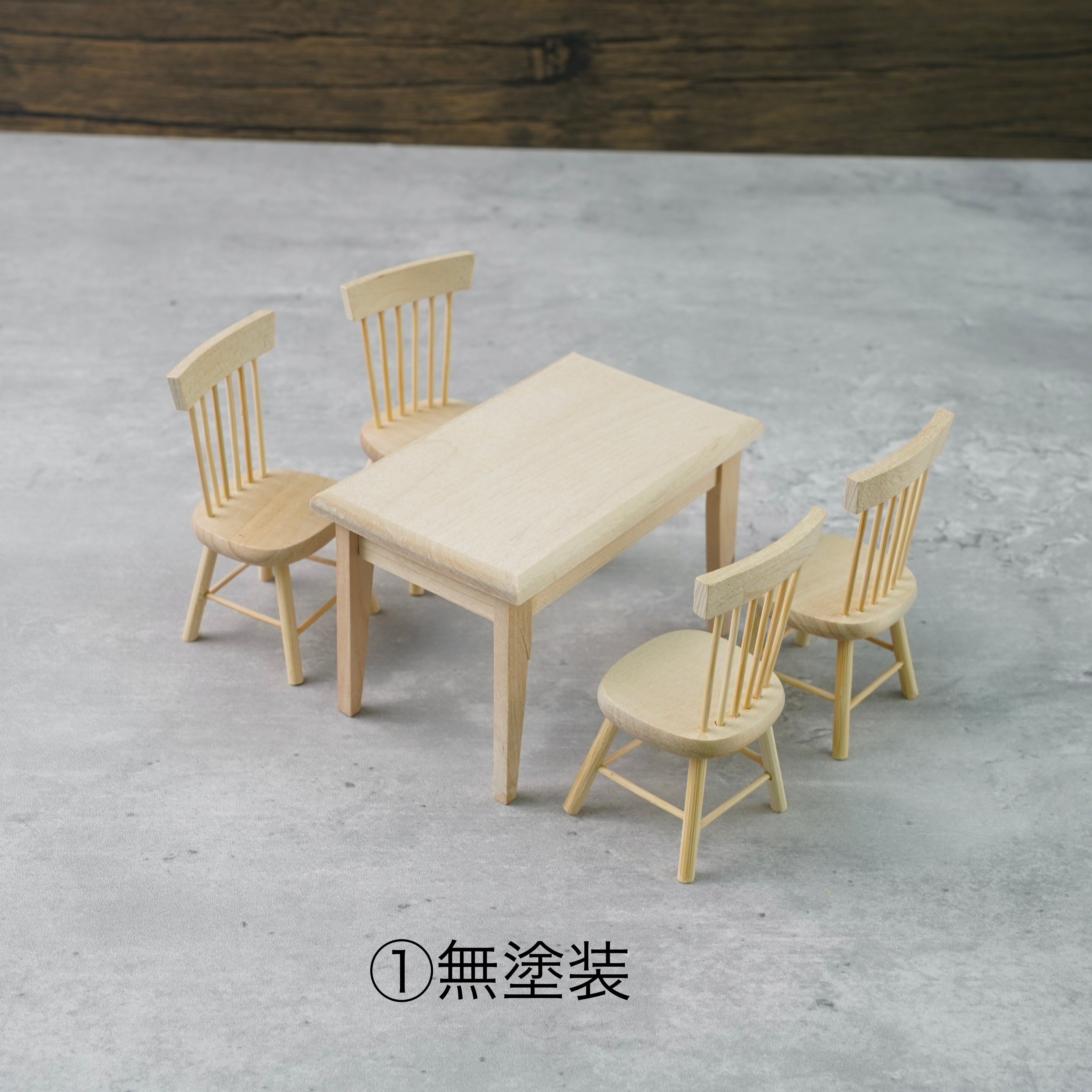 020-30002 ミニチュア家具 table&chair ダイニングテーブル＆チェア ...