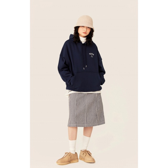 5252 By Oioi Round Logo Hoodie Navy 正規品 韓国ブランド 韓国ファッション 韓国代行 韓国通販 パーカー Bonz 韓国ブランド 代行