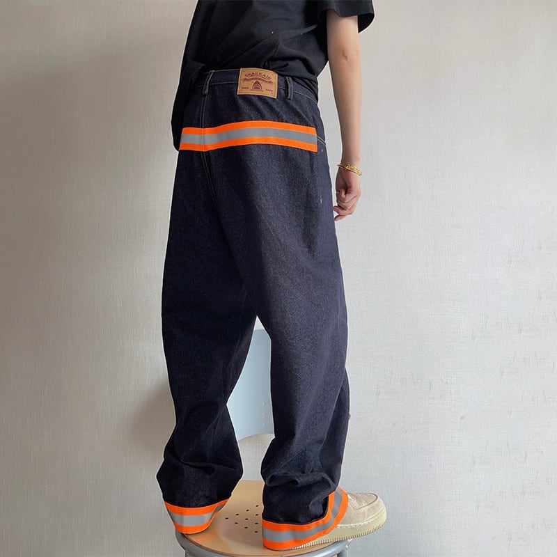 dannyandzee反射テープ切替カーブリジッドデニムパンツ