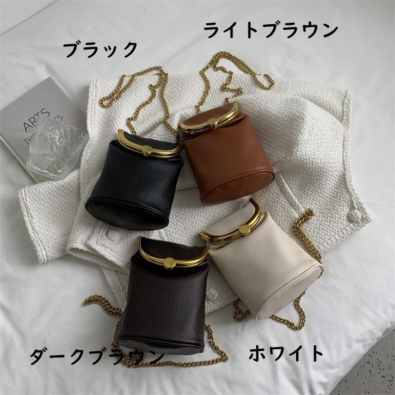 がま口ギャザーショルダーバッグ ブラウン 茶色 春 ベージュ 無地 がま口 本革 ショルダーバッグ レディース 日本製 人気 ブランド
