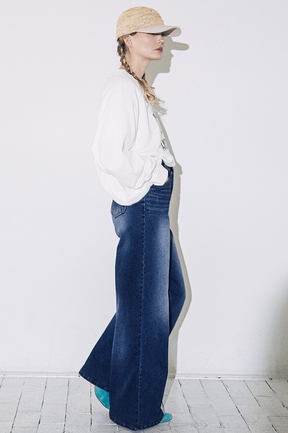 お取り寄せ商品 INDIMARK インディマーク レディース パンツ おしゃれ ブランド ハイウエスト ワイドパンツ ベーシックブルー WJ146 INDIMARK インディマーク レディース ハイウエスト ワイドパンツ