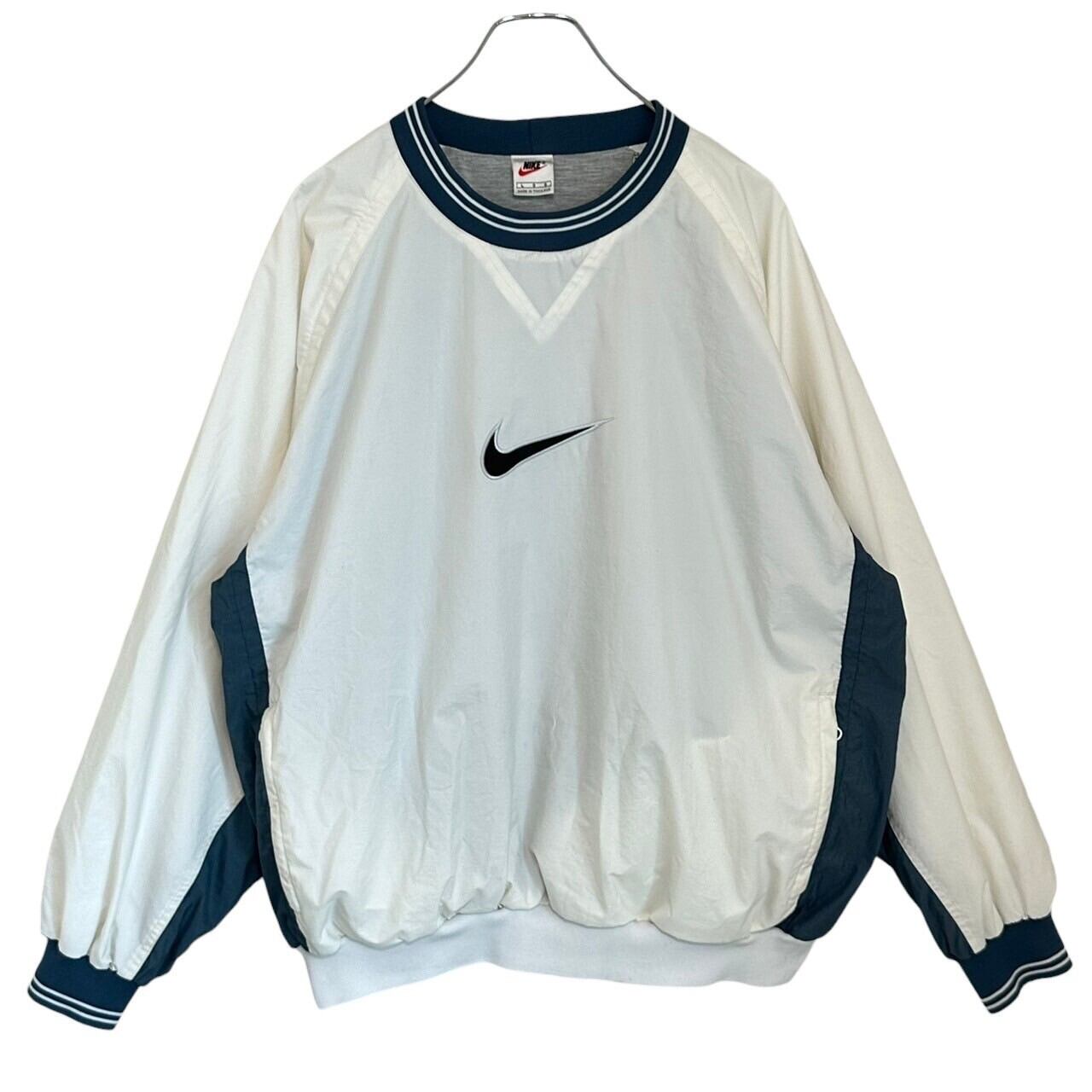美品 90s Nike 銀タグ ナイロンプルオーバー センター刺繍 ナイキロゴ NIKE ナイキ ナイロンプルオーバー L 刺繍ロゴ センターロゴ 銀