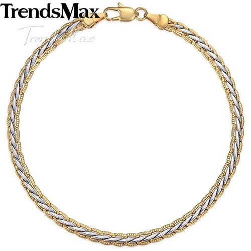 【送料無料】 メンズ ブレスレット レディース リストバンド ゴールド シルバー リンク 4mm 愛 20000280