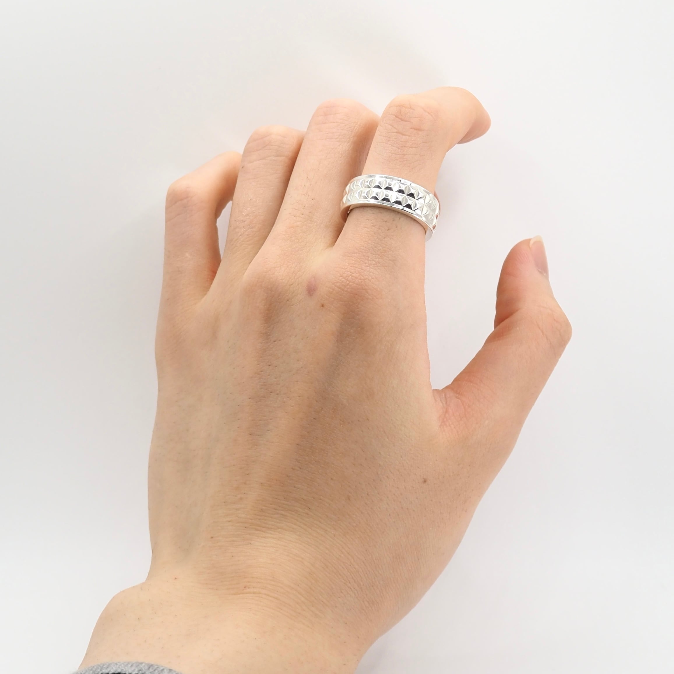 Tiffany&Co. 約21号 ダイヤモンドポイントスタッズリング シルバー925