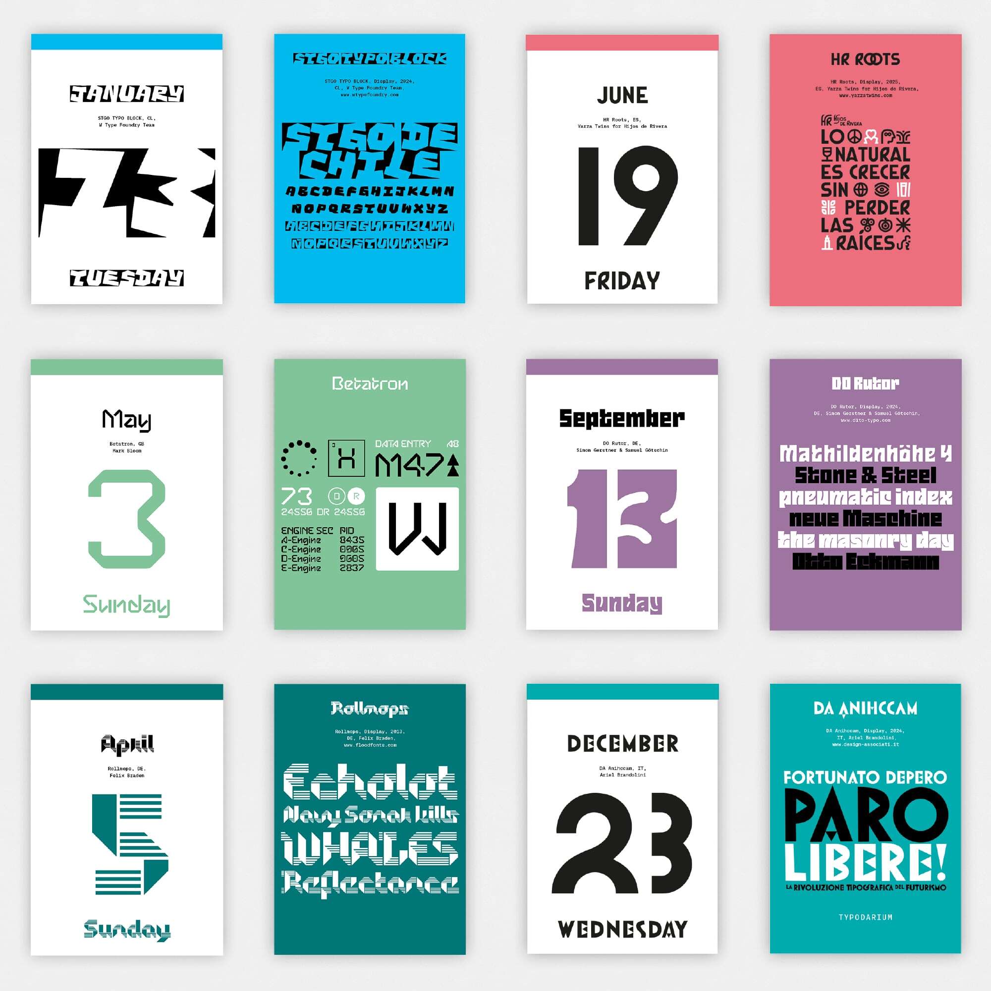 typodarium カレンダー