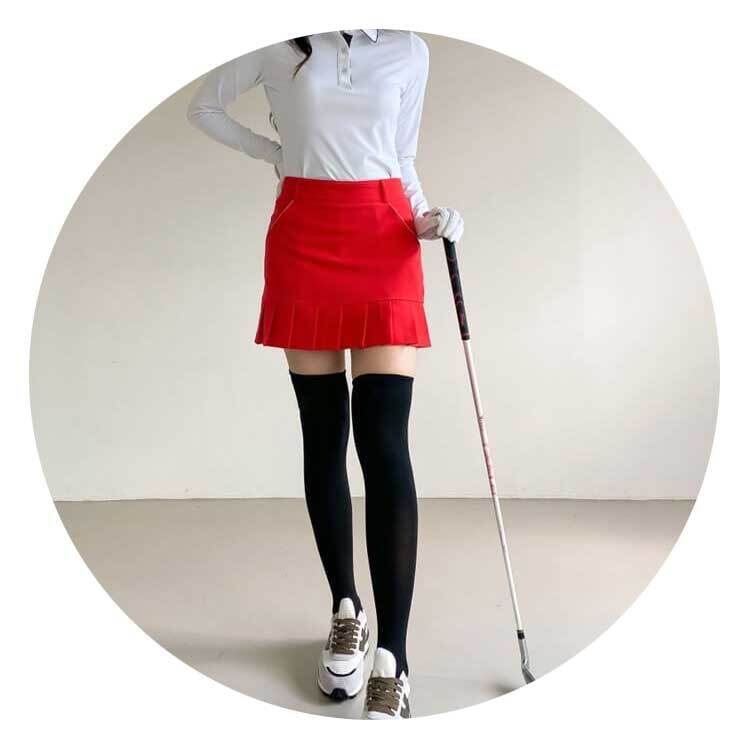 韓国ゴルフウェア ラップスカート風 ミニ丈 プリーツスカート | Dazzle