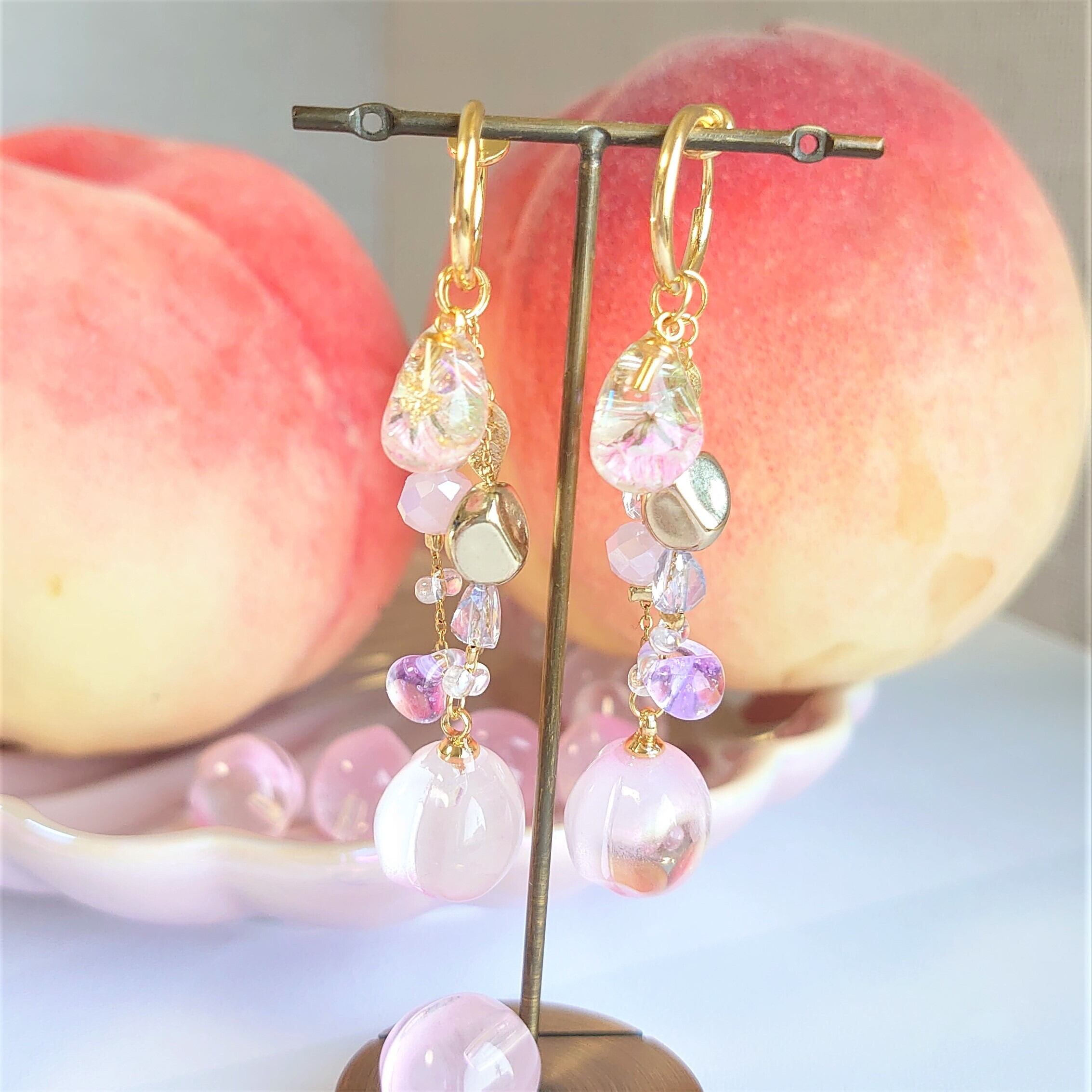 アジサイバレッタ♡ レジン♡ ピンク×イエロー♡ 終えれ 12