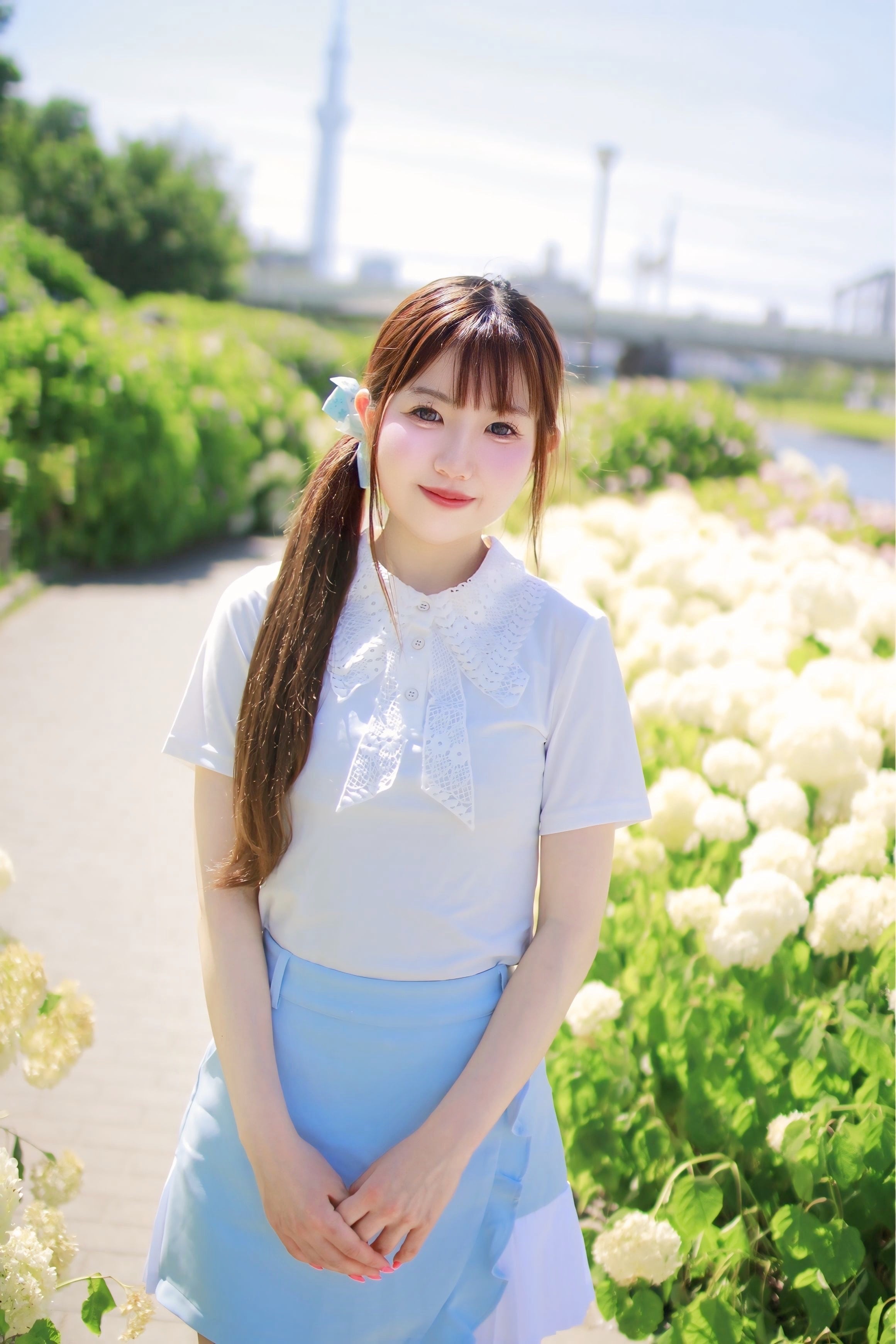 レースガーリー半袖トップス