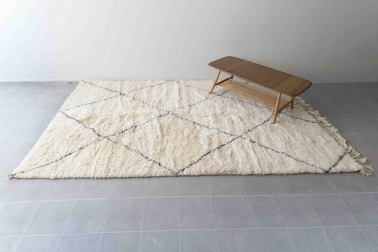 mii】ベージュにモスグリーン ヴィンテージトルコラグ No.506 mii