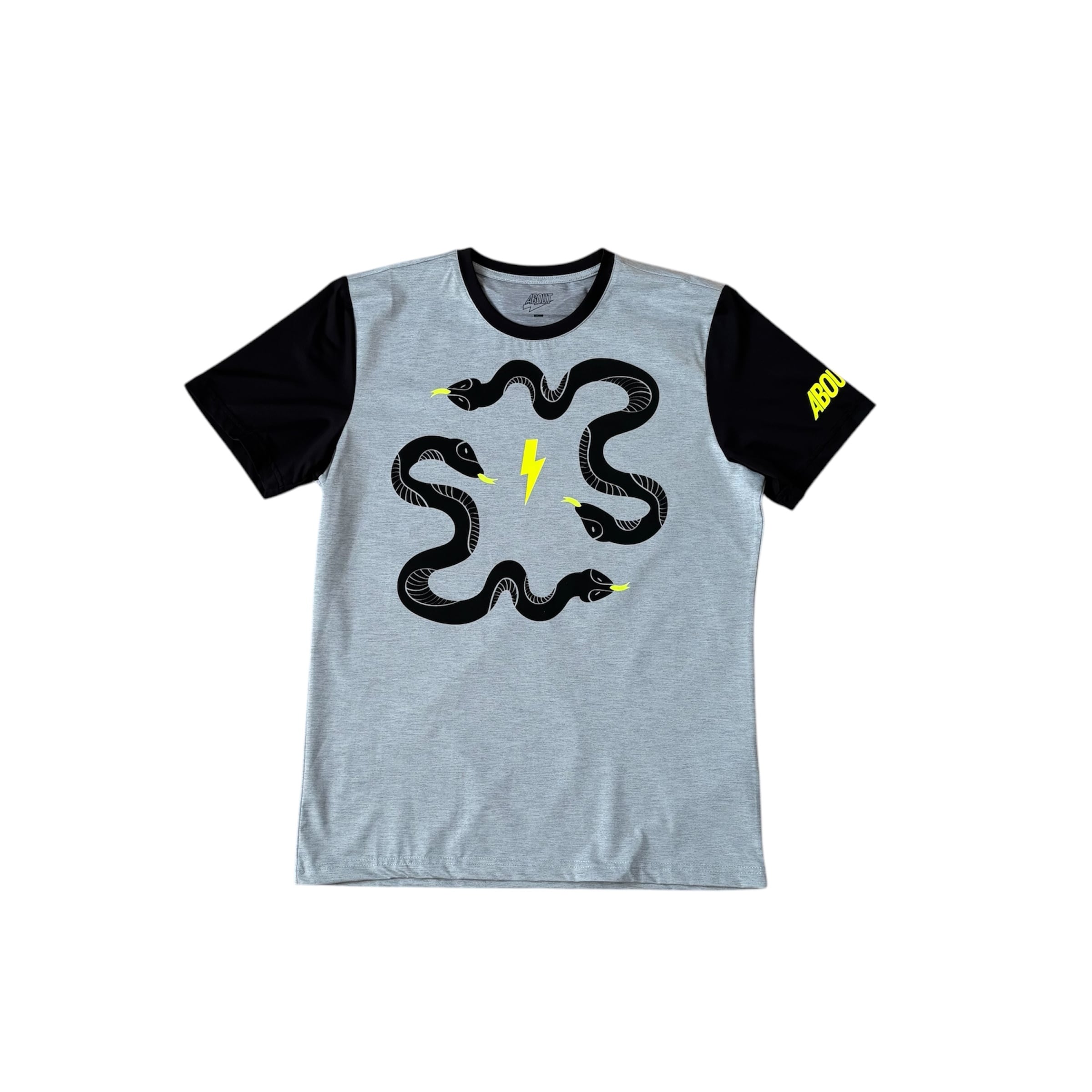 ABOUTアバウト テニスウェア 蛍光イエロー/黒 Tシャツ L ABOUTアバウト テニスウェア 蛍光イエロー/黒 Tシャツ L
