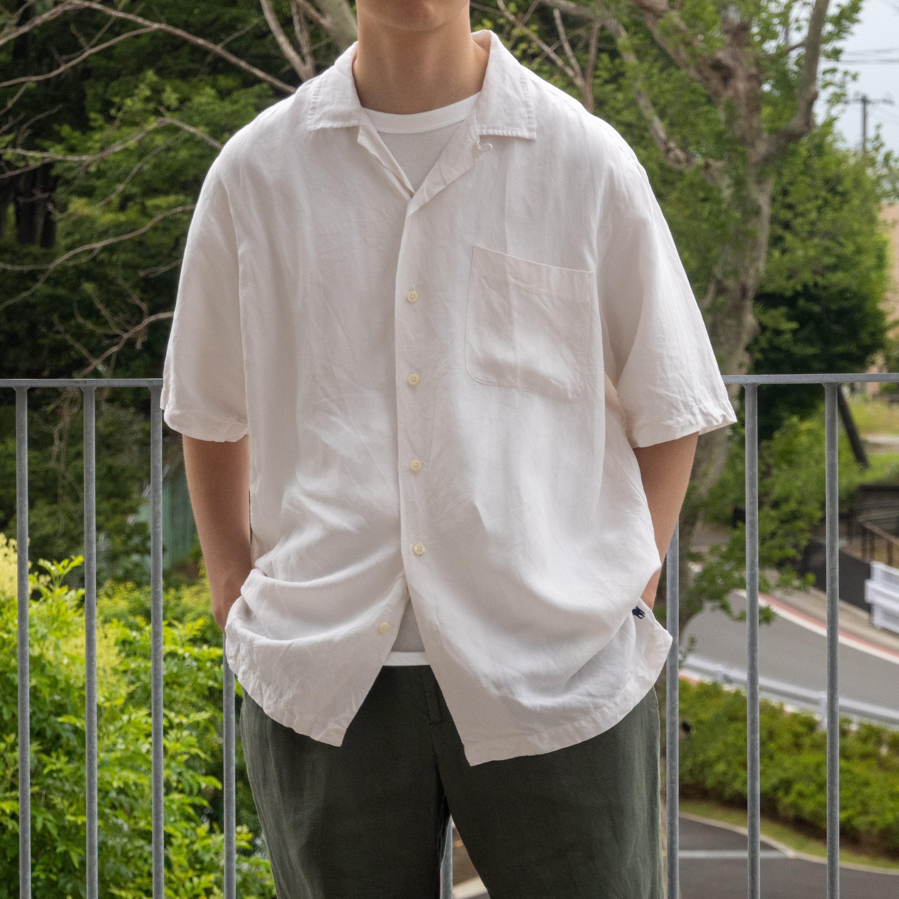 1990’s Polo by Ralph Lauren silk linen open collar shirt